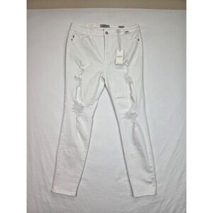 Judy Blue White Distressed Skinny Jeans High Waist Stretch Denim NWT Size 13/31
